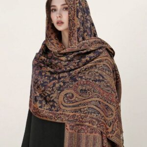 وشاح/شال باشمينا دافئ بطراز بوهيمي أنيق بنقشة الباييت، حجاب كاجوال ذو شراريب مناسب للاستخدام اليومي، خريف/شتاء، ضروريات السفر، منشفة شاطئ قطعة واحدة