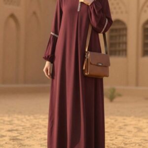 Fashionable Long Sleeve Sequin Abaya Dress, Arabian Style Eid Spring