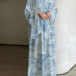 Women's Fashionable Printed Casual Robe, Elegant Robe, Suitable For Daily Casual, Travel, Holiday, Vacation Or Party Occasions